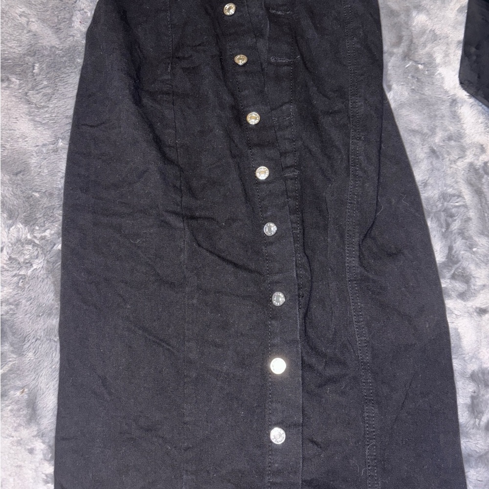 Black Button-Down Skirt